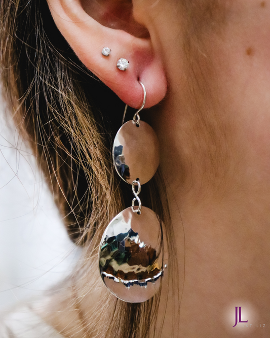 Sterling Silver Double Disc Earrings