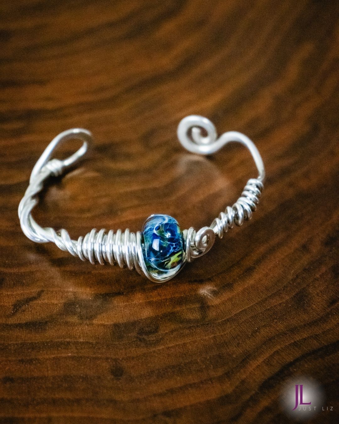 Sterling Silver Glass Bead Bracelet