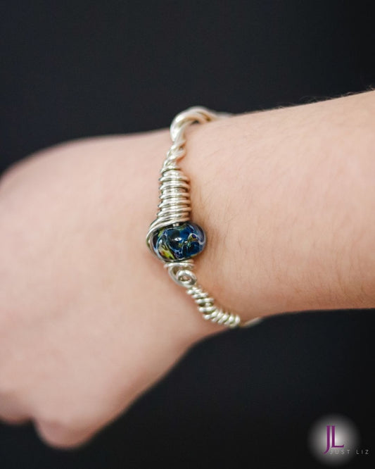 Sterling Silver Glass Bead Bracelet