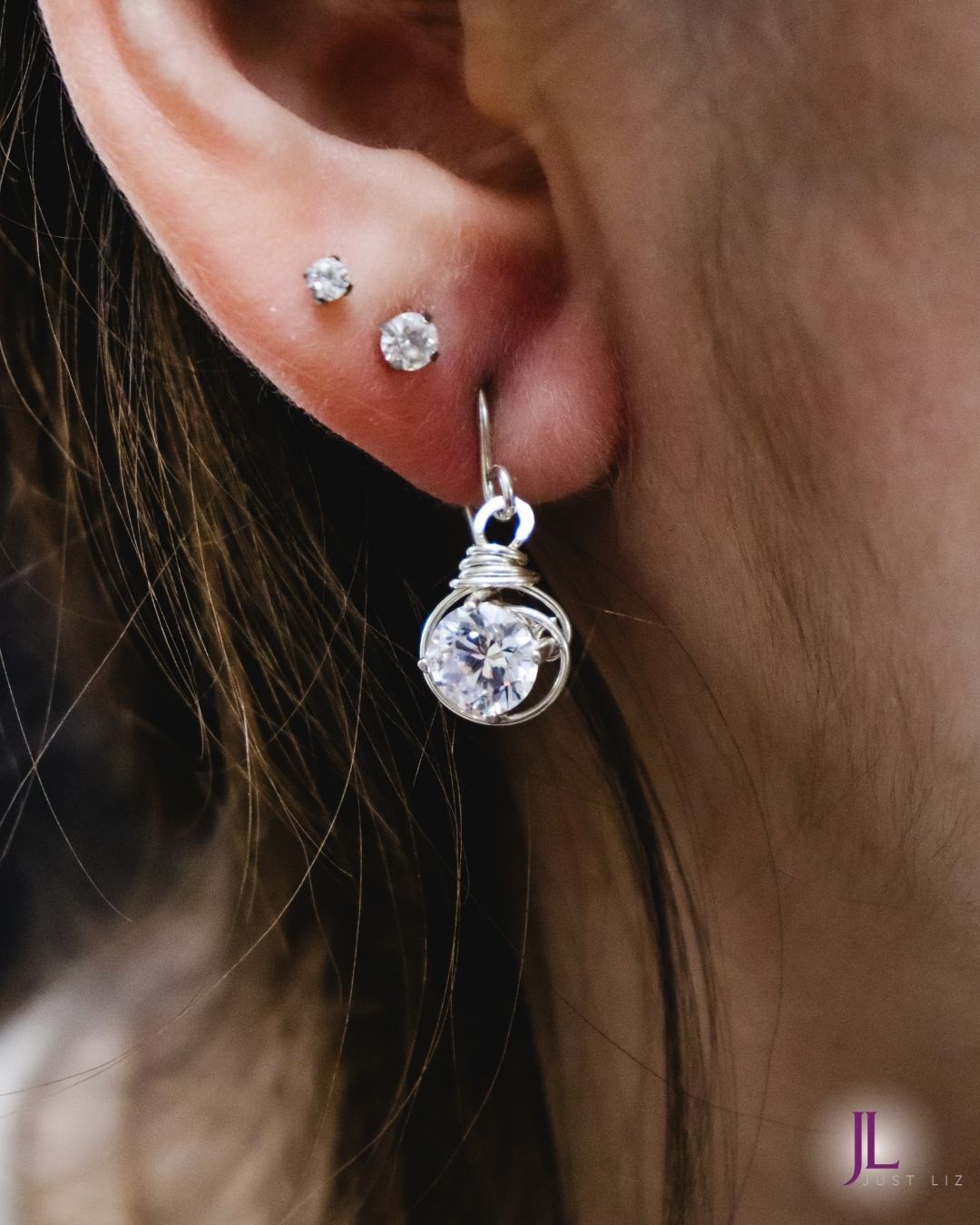 Cubic Zirconia Sterling Silver Earrings