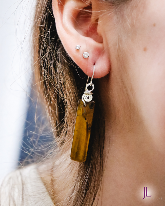 Tiger’s Eye Dangle Earrings