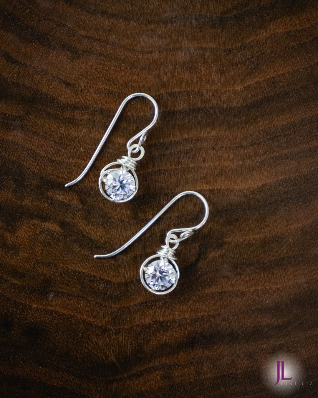 Cubic Zirconia Swirl Sterling Silver Earrings