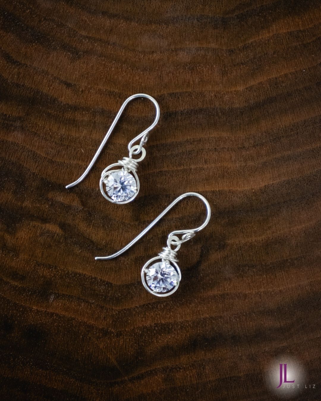 Cubic Zirconia Swirl Sterling Silver Earrings