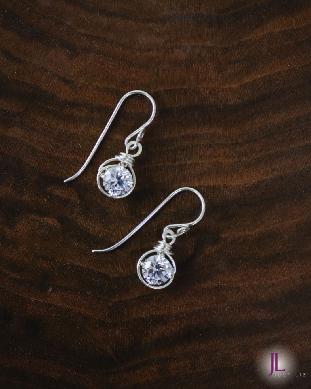Cubic Zirconia Swirl Sterling Silver Earrings
