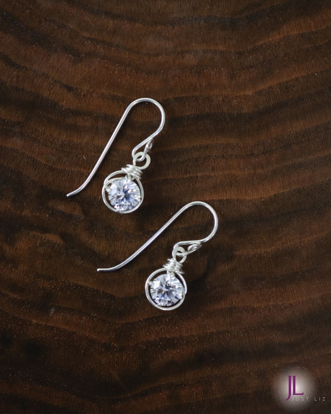 Cubic Zirconia Swirl Sterling Silver Earrings