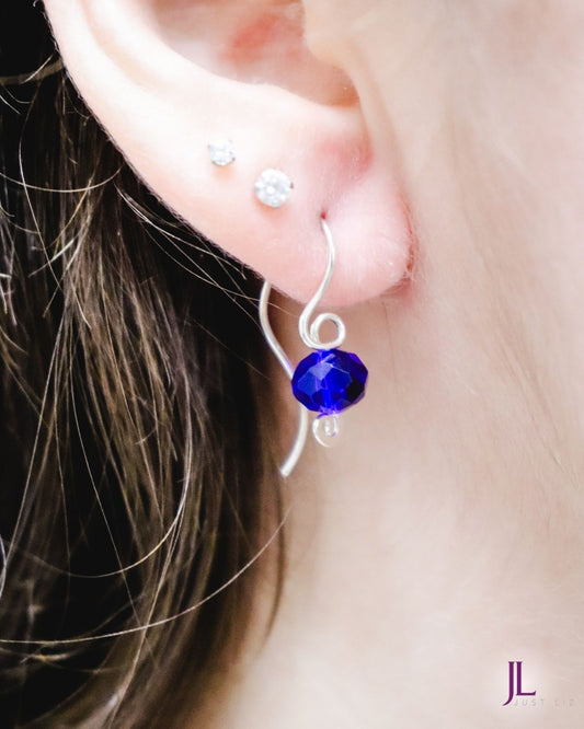Blue Cubic Zirconia Dangle Earrings