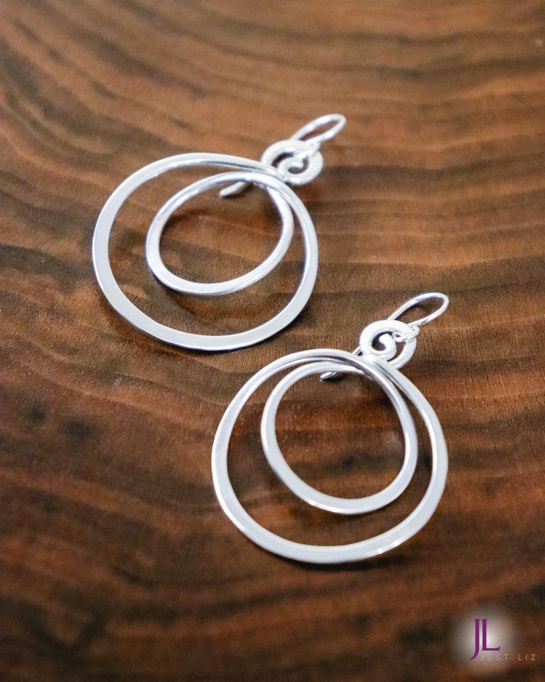 Double Loop Sterling Silver Earrings