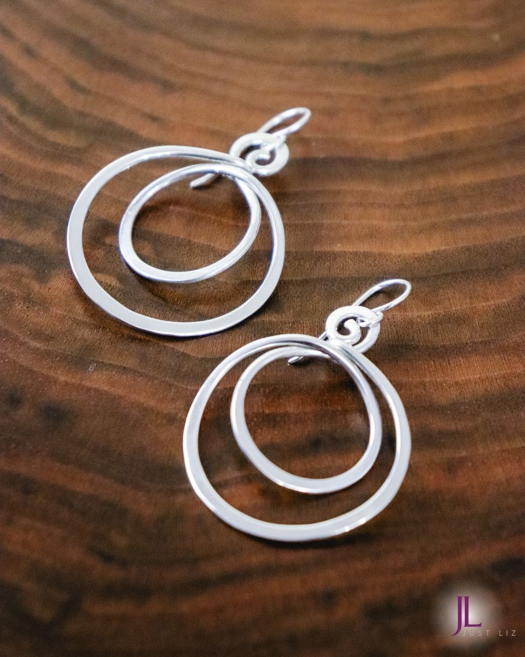 Double Loop Sterling Silver Earrings