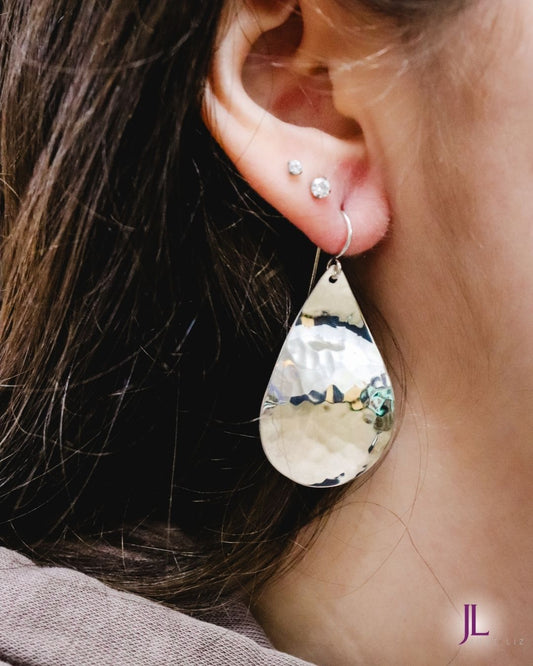 Sterling Silver Disc Drop Earrings