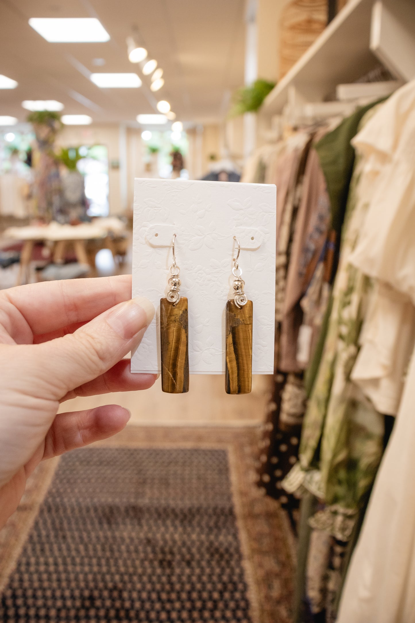 Tiger's Eye Dangle Earrings