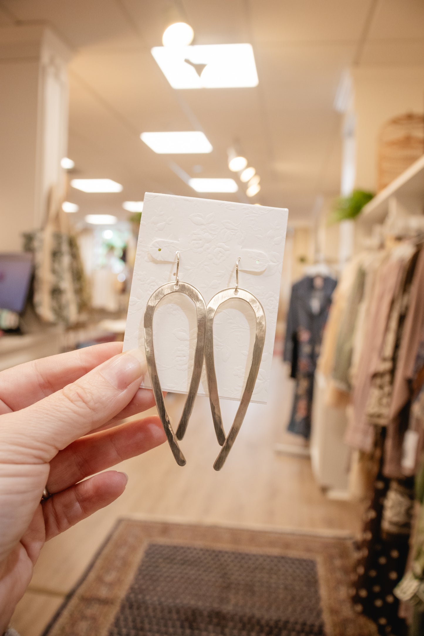 Hammered Sterling Silver Teardrop Statement Earrings