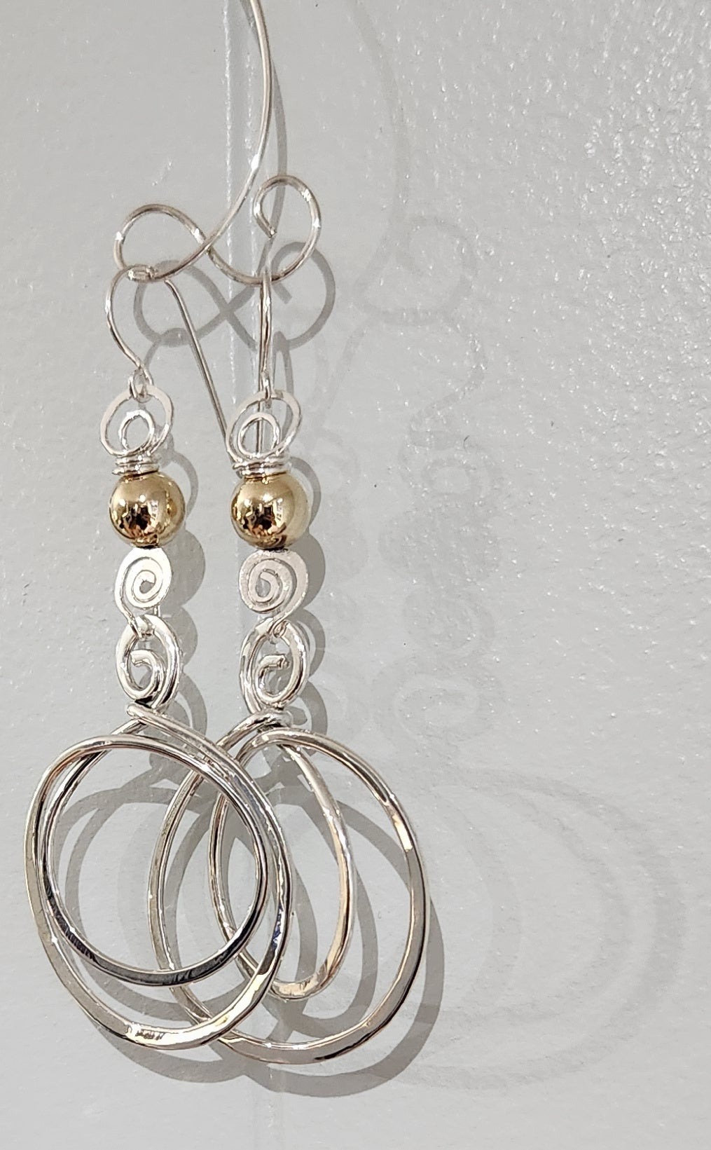 Large Gold-Filled Bead Earrings in Sterling Silver