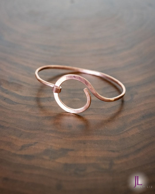 Copper Wire Wrapped Simple Loop Clasp Bracelet