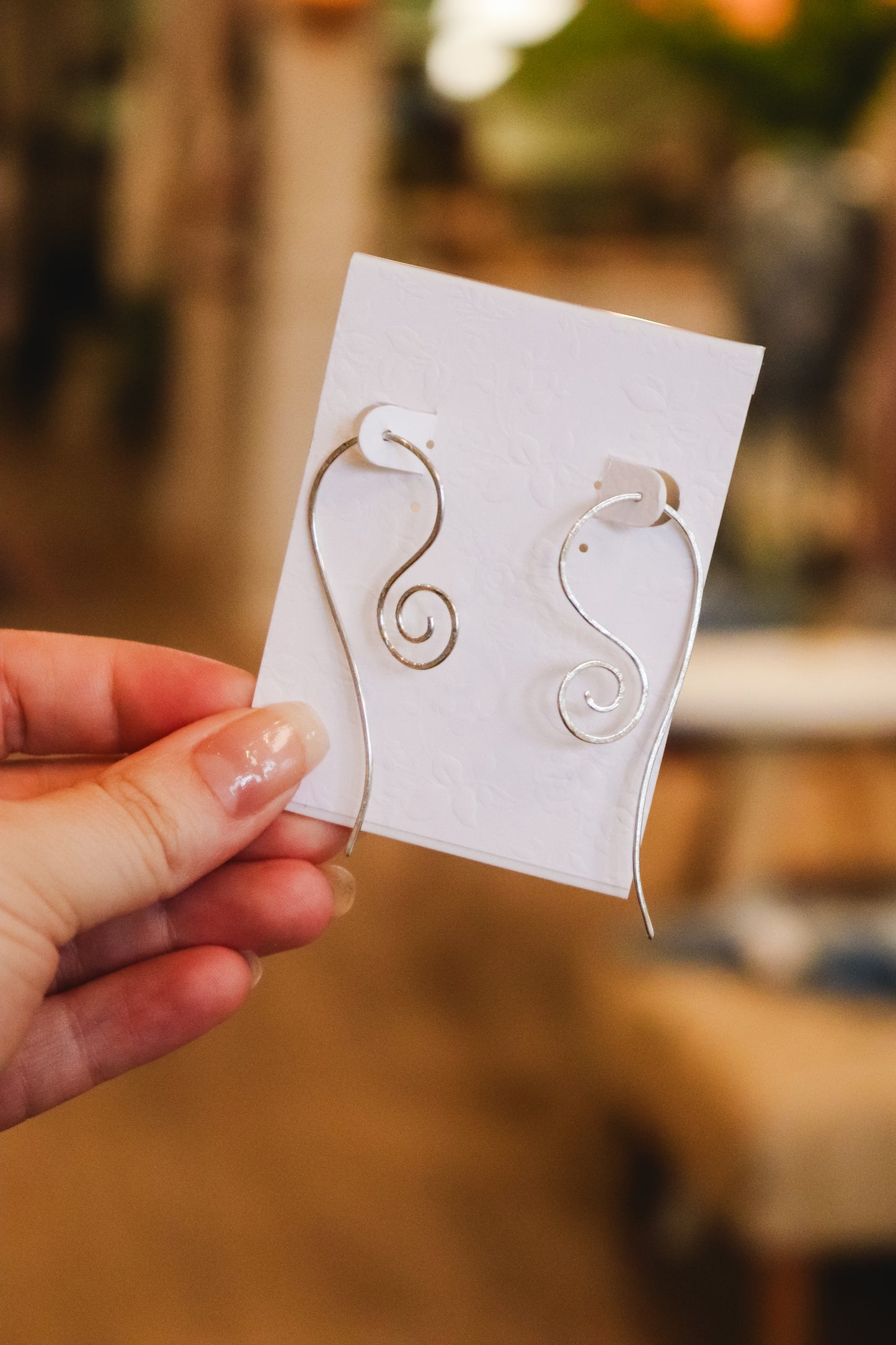 Sterling Silver Long Spiral Dangle Earrings