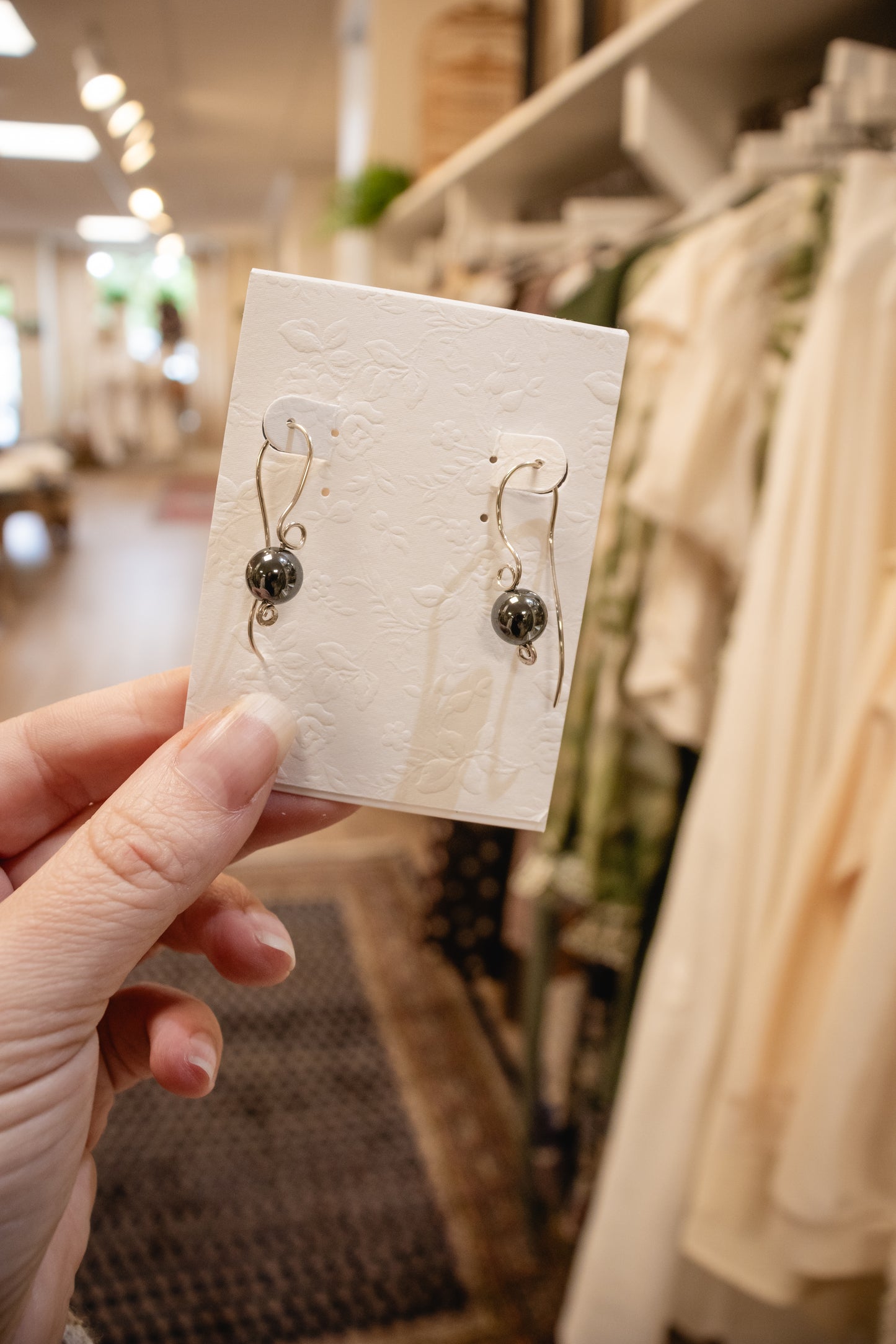 Sterling Silver Hematite Dangle Earrings