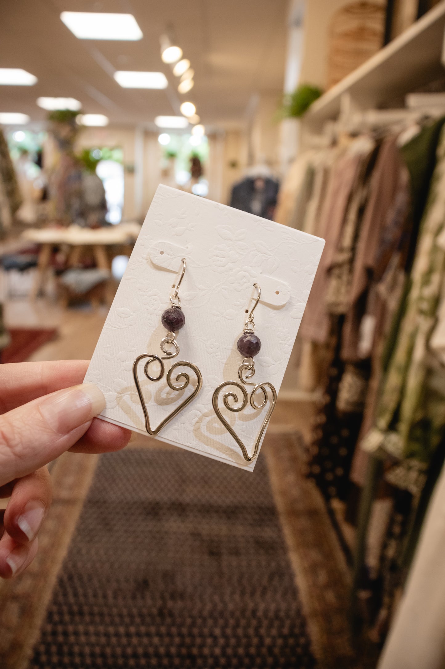 Sterling Silver Heart Swirl Dangle Earrings