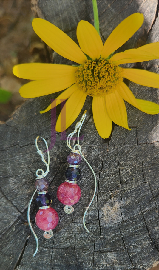 Purple Ruby Earrings