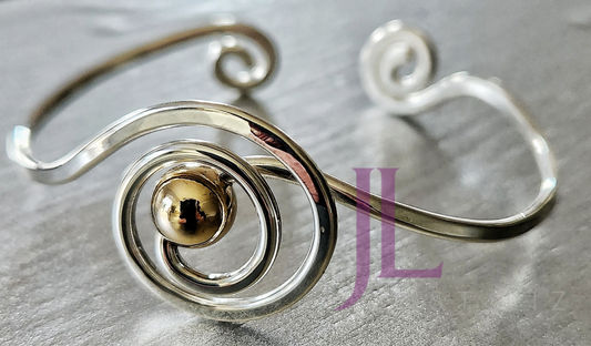 Sterling Silver Bracelet with Gold Filled Bead